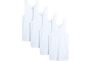 Galaxy by Harvic Boys’ Tank Top Undershirt - 4 Pack 100% Cotton Tagless Ribbed A-Shirt Tank Top Muscle Shirts for Boys (S-XL)