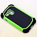 MobilePick Samsung Galaxy S3 Mini I8190 Black Neon Green Durable Dual Layer 2 in 1 Hybrid Silicone Skin Case