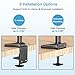 HUANUO Dual Monitor Mount Stand – Aluminum Gas Spring Arm Height Adjustable Monitor Desk Mount VESA Bracket for 2 17 to 32 Inch LCD Computer Screens with C Clamp, Grommet Basethumb 4