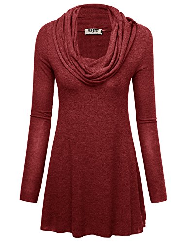 Djt women s cowl neck a-line tunic knit top x-large win…