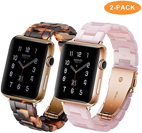 Compatible with Apple Watch Band 38mm 40mm 42mm 44mm, iWatch Strap Series 5/4/3/2/1 with Stainless Steel Buckle Replacement Wristband Strap Women Men