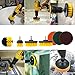 Conthfut Scrub Brush Drill-8Piece Drill Brush Attachment Set, Scrubber Brush Pads & Sponge Power Car Drill Scrubbing Brush for Bathroom Shower Scrubbing Kitchen & Automobile