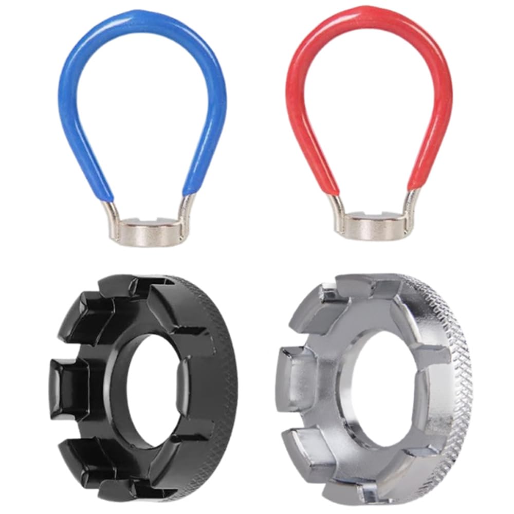 YilKUliHio 4 PCS Bicycle Spoke Wrench 6 in 1 Bike Spoke Key Steel Spoke Spanner Spoke Tool for Repairing 10-15 Gauge Bicycle Electric Vehicle Spokes