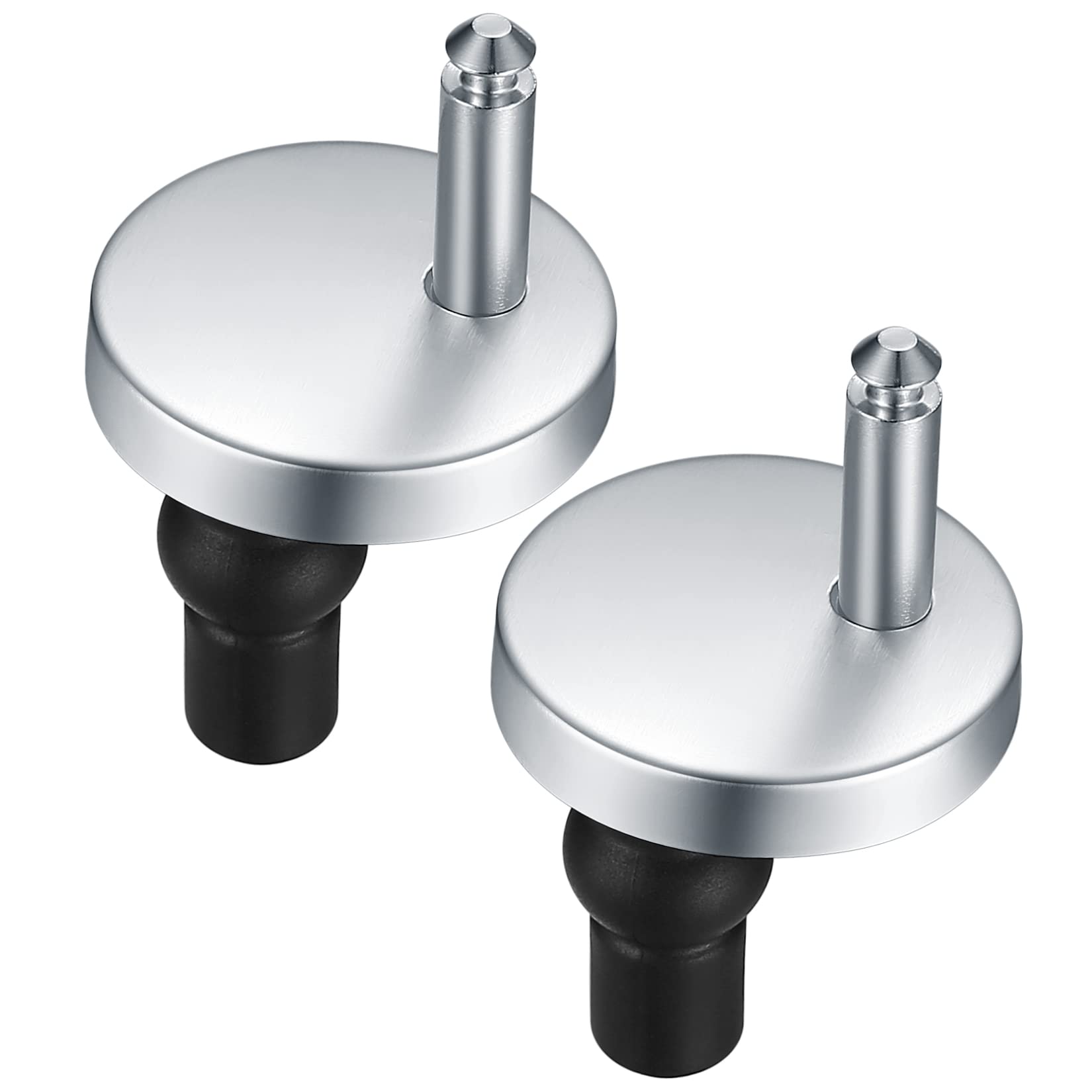 Quick Release Toilet Seat Fixings, Universal Toilet Seat Hinges Fittings with Spare Expanding Rubber Screws Nuts Bolts for WC Toilet Blind Holes, 2 Pack