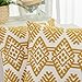 HWY 50 Yellow Embroidered Decorative Throw Pillows Covers Set Cushion Cases for Couch Sofa Living Room Modern Geometric Rhombus 18x18 inch Pack of 2