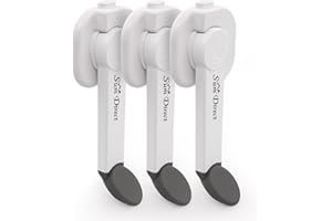 SumDirect Toilet Lock Child Safety - 3 Pack Upgraded Bathroom Safety Toilet Lock with Strong Adhesive,Single Hand Operation E