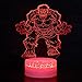 LED Superhero 3D Optical Illusion Smart 7 Colors Night Light Table Lamp with USB Power Cable (The Hulk)
