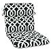 Pillow Perfect Trellis Indoor/Outdoor 1 Piece Split Back Round Corner Chair Seat Cushion with Ties, Deep Seat, Weather, and Fade Resistant, 40.5