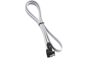 CableMod ModFlex Sleeved Right Angle SATA 3 Cable (White, 60cm)