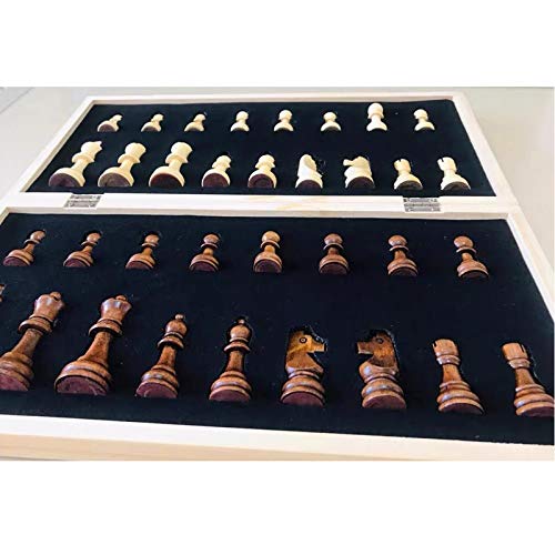 Wooden Chess Set, International Chess Board Game Foldable Portable