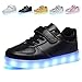CIOR Kids Boy and Girl's 11 Color LED PU Sneakers Light Up Flashing Shoes,103,01,32