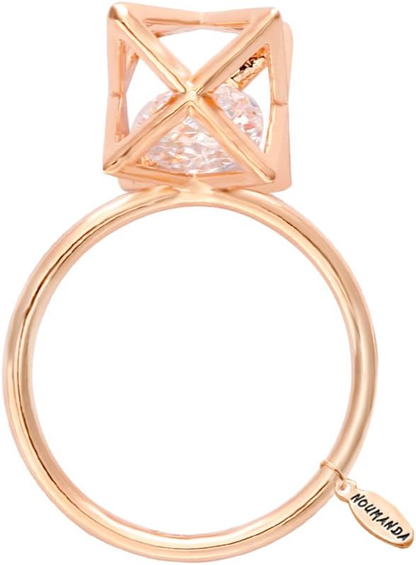 New Geometric Eight Pointed Star Zircon Diamond Rings Bijoux