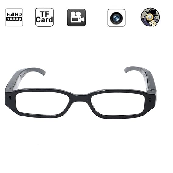 Tangmi 1920x1080P HD Brille Videokamera Glas Web- Kamera Eyeware verdeckte Spion Kamera Mini-DVR Camcorder +8GB Speicherkarte