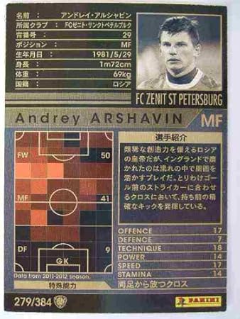 Amazon Wccf 11 12白黒カード 279 アンドレイ アルシャビン トレカ 通販