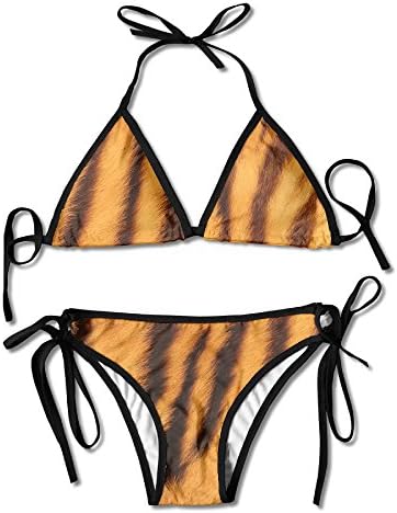 Girl4hot Women Fashion Lether Tiger Skin Printed Summer Beach Swim Bikini Suit 1 Size