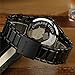 Wwoor Men's Watches Big Dial Auto Date Black Stainless Steel Strap Quartz Wrist Watch 8830 Black