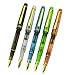 5 PCS Yongsheng 3001 Fountain Pen Demonstrator Color Set,Transparent with Refill Converter Extra Fine Nib for Perfect Writing, Signature, Fashion Design for Men & Women