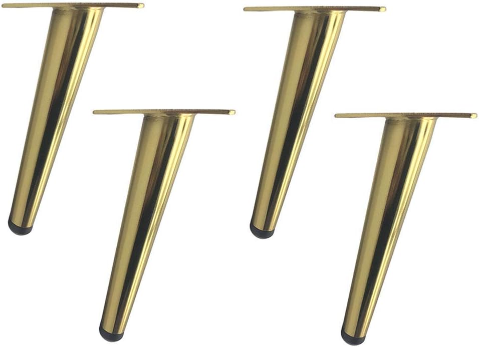 FCXBQ Set of 4 metal furniture legs, replacing sofa leg, cabinets, dressing table, heavy duty furniture support feet, beautiful and durable (straight cone/oblique cone)