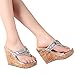 getmorebeauty Women's Silver Diamante Weave Flip Flop Summer Sandals (US 8, Silver)