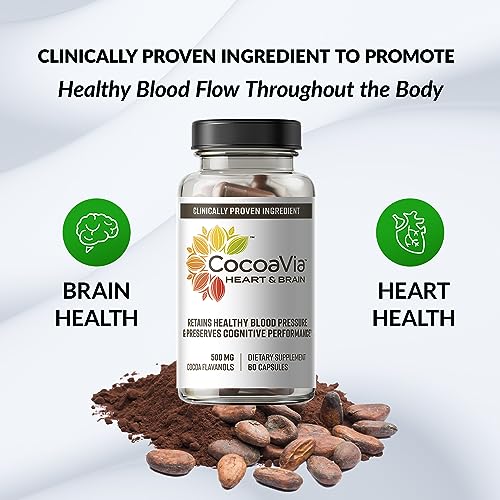 CocoaVia Heart & Brain Supplement, 30 Day, Cocoa Flavanol Extract