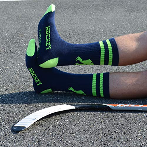 image for ChalkTalkSPORTS Hockey Half Cushioned Crew Socks | Hockey Player | Nav