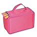 Pencil Case, PYRUS 72 Slots Pencil Holder Multi-layer Students Pen Bag Arts Crafts Storage Boxes (Red)
