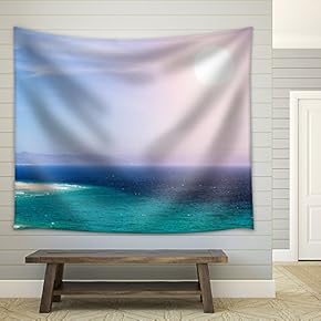 Sandy Beach on The Island of Fuerteventura, Canary, Spain - Fabric Wall Tapestry Home Decor - 51x60 inches
