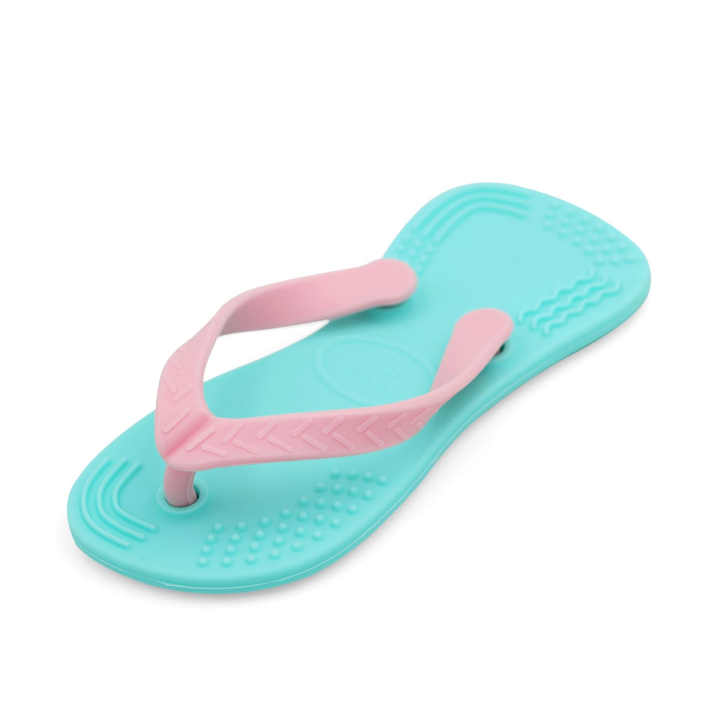 Photo 1 of Smily Mia Flip-Flop Baby Teething Toys, Silicone Baby Teether For 3M+, Chewing Toys for Babies Teething Pain Relief,Silicone Baby Shoes,left foot Blue