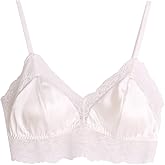 LingDooo Women 100% Mulberry Silk Bra Thin Soft Lace Underwear Breathable Smooth