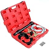 Goplus Macpherson Strut Spring Compressor, Universal Interchangable Fork Coil Extractor Tool Set w/Case