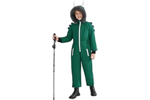 Haloumoning Boys One Piece Dinosaur Snowsuits Kids Hooded Waterproof Winter Outdoor Overalls Snowboarding Ski Suits 5-14Y