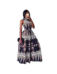 Verwin - Vestido largo sin mangas, cintura alta, para cóctel, fiesta