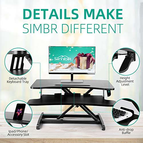 SIMBR Standing Desk Converter 30.2 Inch Computer Desk for Home Office