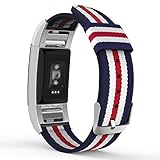 MoKo Fitbit Charge 2 Band , Fine Woven Nylon Adjustable Replacement Strap + Connector for 2016 Fitbit Charge 2 Heart Rate + Fitness Wristband, Wrist Length 5.39