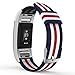 MoKo Fitbit Charge 2 Band , Fine Woven Nylon Adjustable Replacement Strap + Connector for 2016 Fitbit Charge 2 Heart Rate + Fitness Wristband, Wrist Length 5.39