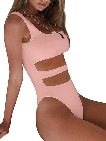 BEAGIMEG WOMEN’S TANK TOP CUT OUT SLEEVELESS BODICE BODYSUIT PARTY CLUBWEAR PINK