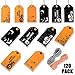 Whaline 120 Pack Halloween Gift Tags Trick or Treat Craft Label Tags with 130ft Cotton Rope for Halloween Party Favor, Candy Goodie Bag Art Hanging Cards