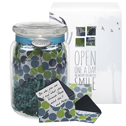 KindNotes Glass Keepsake Gift Jar with Inspirational Messages - Modern Circles