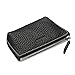 MEKU Women's Leather Zip Coin Purse Change Purse Car Key Wallet ID Card Holder with 2 Key Rings Black