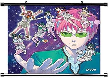 Amazon Com Roundmeup Saiki K Anime Fabric Wall Scroll Poster 32x32 Inches Furniture Decor