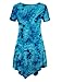 Lock and Love LL WT1063 Womens Short Sleeve All Over Tie-Dye Tunic Top XXXL TEAL