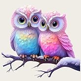 Two Pink Owls PVC Vinyl Car Decals Stickers Waterproof Self-Adhesive Decals for Cars, Laptops, Trucks, Motorcycles Wall Window Luggage Scratch Cover Door Decor Sticker