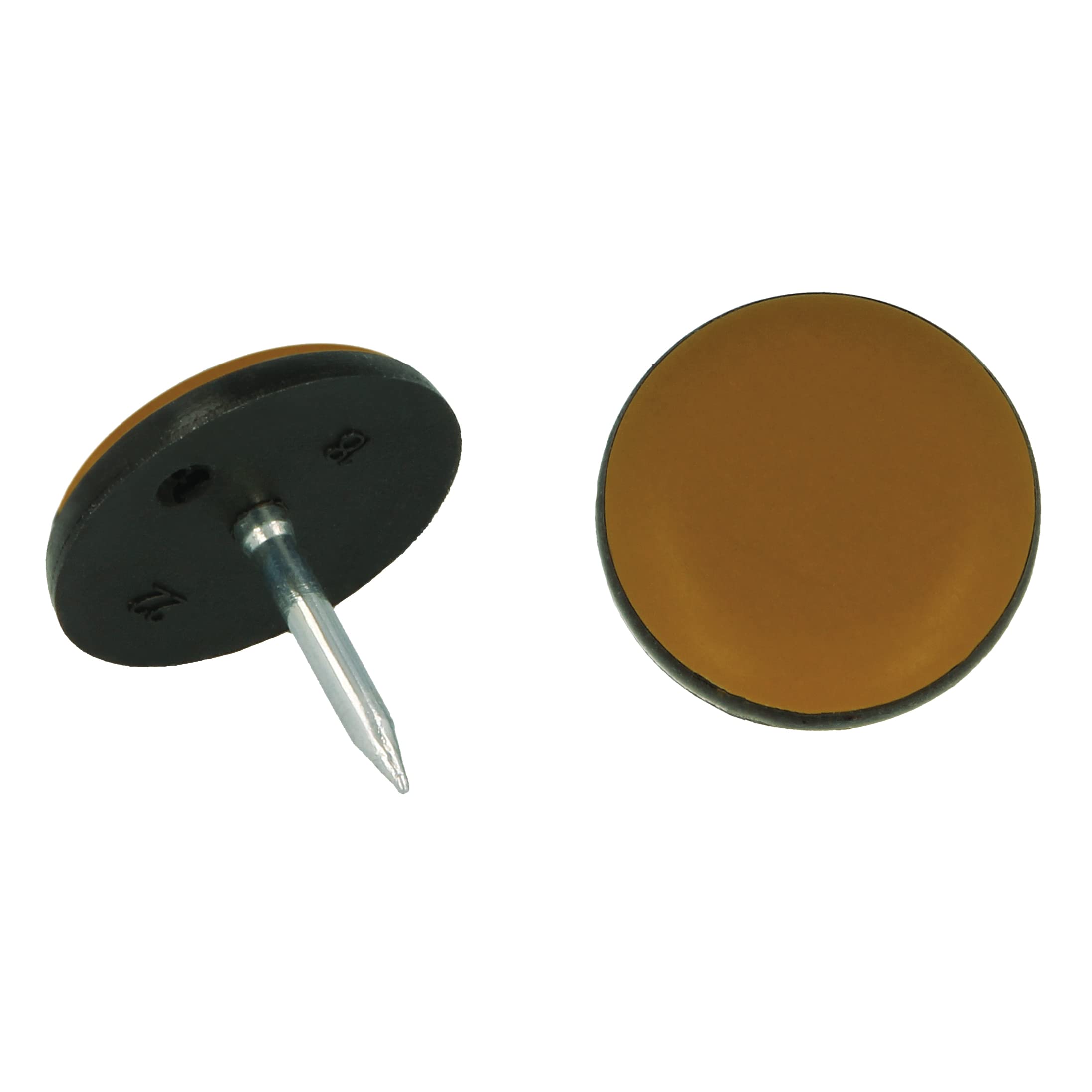 Amig - Ice skates with nail | Mod. 78 | Diameter 22 mm | Protection for furniture legs | Ideal for protecting the floor from scratches | Teflon brown