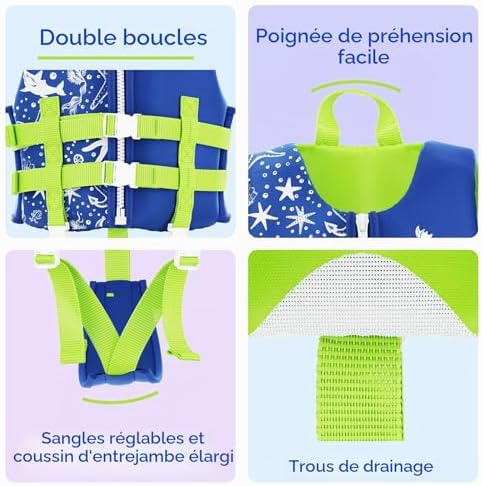 Gilet Natation Enfant Premium–Gilet Piscine Enfant Moderne pour Filles,Garçons et Tout-Petits,à Flotteur Pratique pour l'aide à la/2-3 ans/15-19 kg