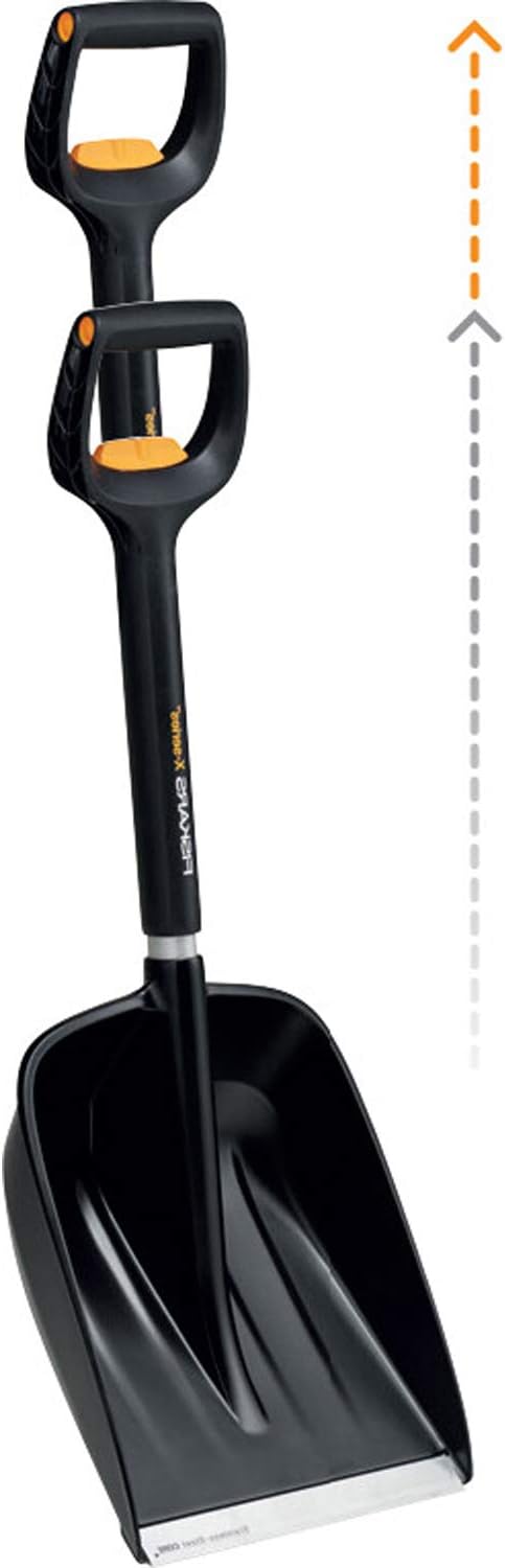 Fiskars Auto Snow Shovel, X-series, Telescopic, Length: 79.5-98.7 cm, Aluminium/Steel/Plastic, Black/Silver, 1057187 - Image 5