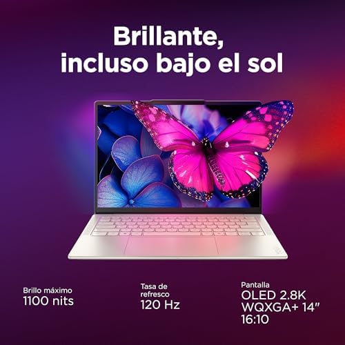 Yoga Slim 7 Gen 10 – Ordenador Portátil IA Aura Edition - 14'' OLED (Intel Core Ultra 7 258V, Intel AI Boost 47 Tops, 32GB RAM, 1TB SSD, Win11 Home, Wi-Fi7, Copilot+ PC) QWERTY Español, Gris