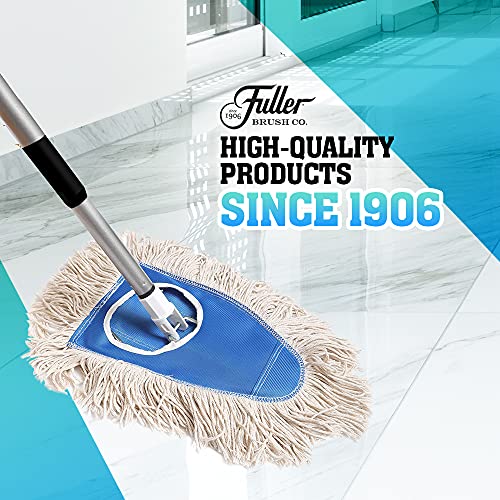 Fuller Brush Dry Mop - Washable Cotton Mop Head with Adjustable Handle - Removes Dust and Dirt from Surfaces and Hard to Reach Areas Doubles as Dusting Mitt Perfect for Home Use