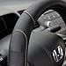 Motor Trend GripDrive Faux Black Leather Steering Wheel Cover for Car Truck Van SUV, Standard 15 inch Size, Beige Accent Stitched Car Steering Wheel Cover Vehicle & Auto Accessories