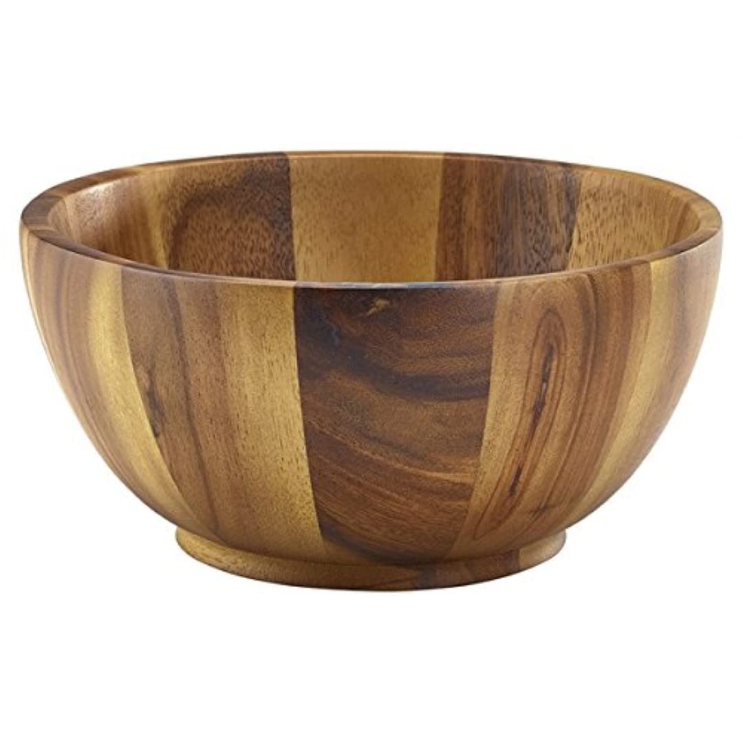 Genware NEV-WBWL20 Acacia Wood Bowl, 20 cm x 10 cm