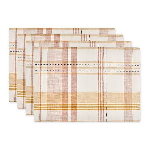 DII Veranda Plaid Collection Decorative Cotton Everyday Tabletop, Placemat Set,…